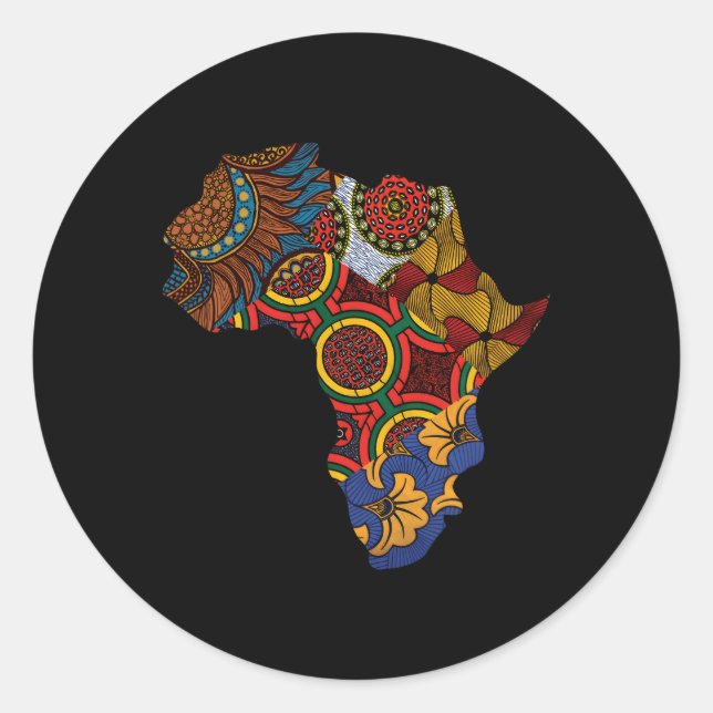 Ankara African Map By Berts Classic Round Sticker (Front)