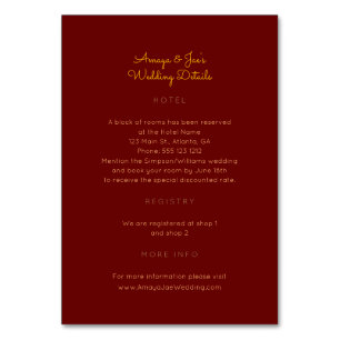 Ankara African Wedding Details 2-sided Insert Card