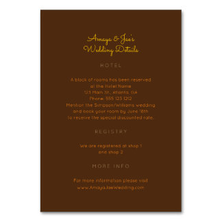 Ankara African Wedding Details 2-sided Insert Card