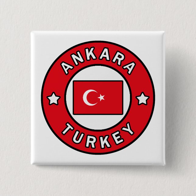 Ankara Turkey 15 Cm Square Badge (Front)