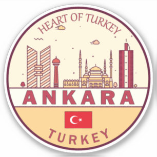 Ankara Turkey City Skyline Emblem