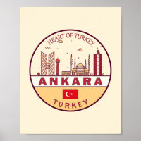 Ankara Turkey City Skyline Emblem