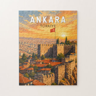 Ankara Turkey Illustration Travel Art Vintage Jigsaw Puzzle