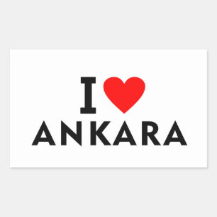 Ankara Turkey love city heart like travel Rectangular Sticker