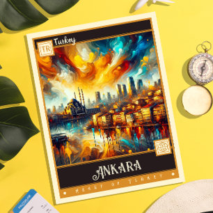 Ankara, Turkey   Vintage Painting Postcard