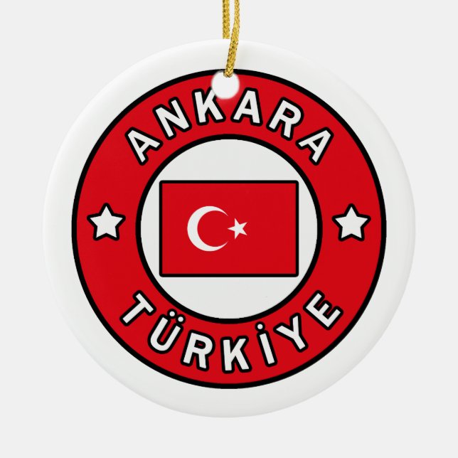 Ankara Türkiye Ceramic Ornament (Front)