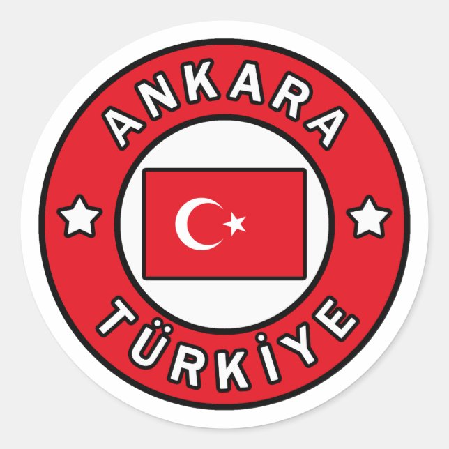 Ankara Türkiye Classic Round Sticker (Front)