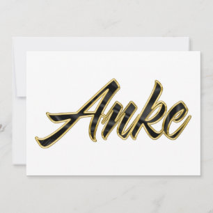 Anke black gold lettering card