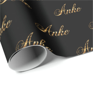 Anke gold Design Lettering Geschenkpapier Wrapping Paper