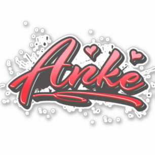 Anke red Heart Graffiti Aufkleber Sticker