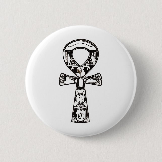 Ankh 1 6 cm round badge (Front)