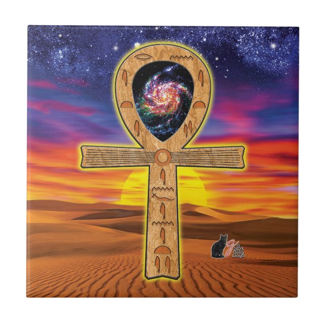 Ankh Ceramic Tile (Front)