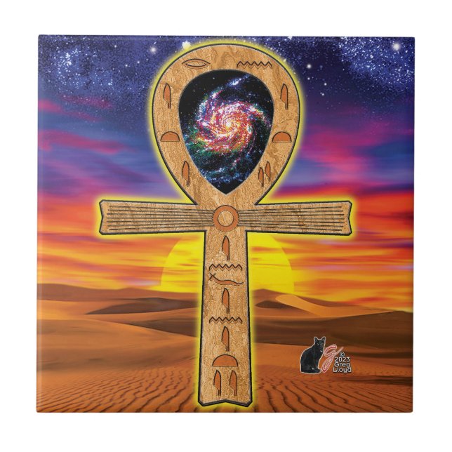 Ankh Ceramic Tile (Front)