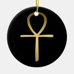 Ankh cross Egyptian symbol Ceramic Tree Decoration