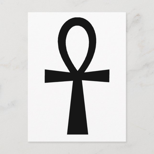 Ankh Egyptian Hieroglyphic Symbols Life Key Black Postcard (Front)