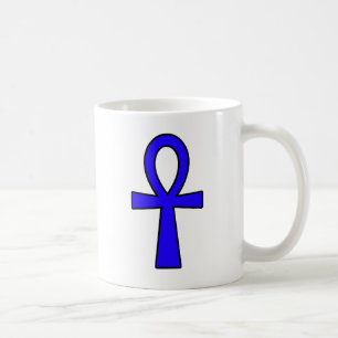 Ankh Egyptian Hieroglyphic Symbols Life Key Blue Coffee Mug