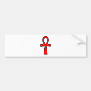Ankh Egyptian Hieroglyphic Symbols Life Key Red Bumper Sticker