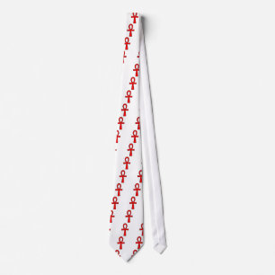 Ankh Egyptian Hieroglyphic Symbols Life Key Red Tie