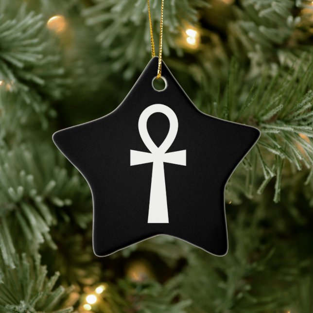 Ankh Egyptian Symbol Ceramic Ornament (Tree)
