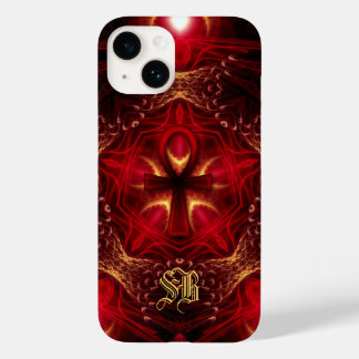 Ankh Energy Red+Gold Custom Monogram Case-Mate iPhone 14 Case