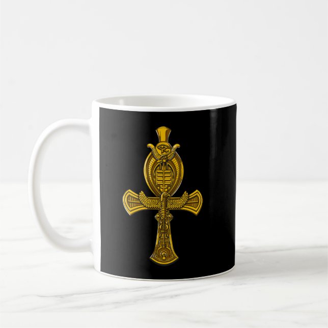 Ankh Eye Of Horus Ancient Egyptian Sacred Symbol Coffee Mug (Left)