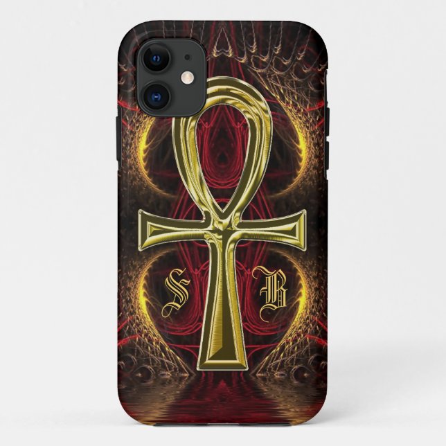 Ankh Gold Goddess Custom Name Gold Ankh Case-Mate iPhone Case (Back)