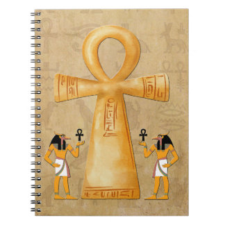 Ankh Key Of Life On Hieroglyph Notebook