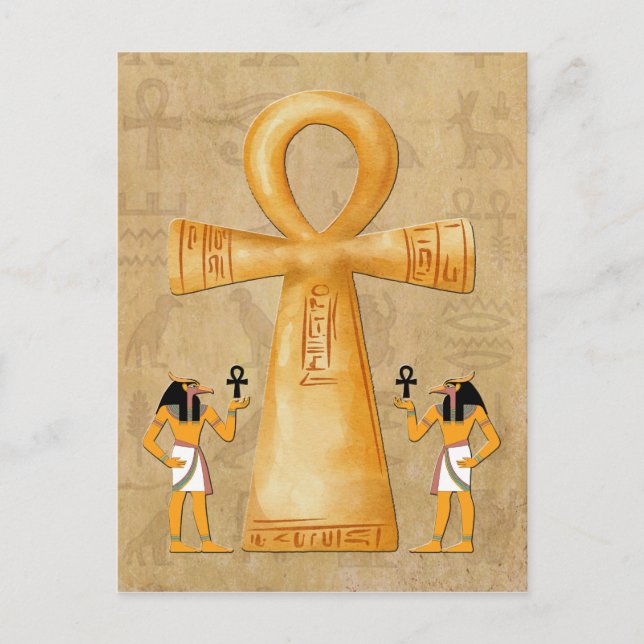 Ankh Key Of Life On Hieroglyph Postcard (Front)