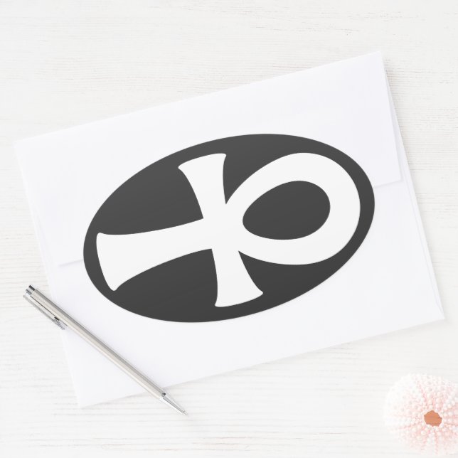 Ankh Oval Sticker (Envelope)