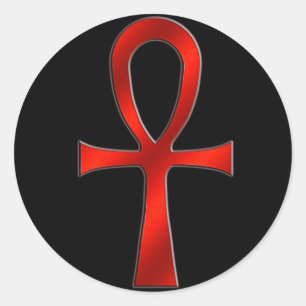 Ankh Red Classic Round Sticker