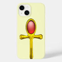 ANKH ,RED TALISMAN /GOLD EGYPTIAN JEWEL Cream