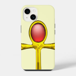 ANKH ,RED TALISMAN /GOLD EGYPTIAN JEWEL Cream iPhone Case