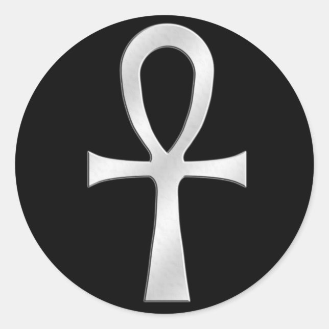 Ankh Silver Classic Round Sticker (Front)