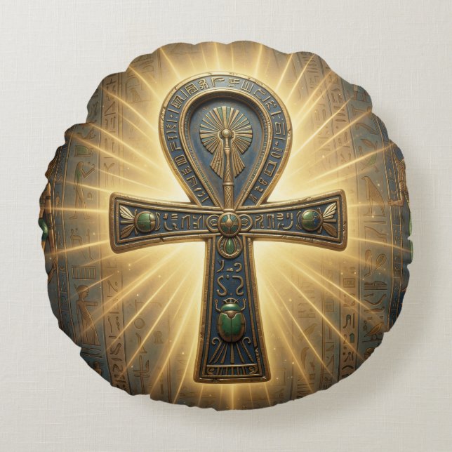 Ankh Symbol Meaning - Key of Life´4 Round Cushion (Front)