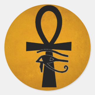 Ankh with Horus Eye Classic Round Sticker