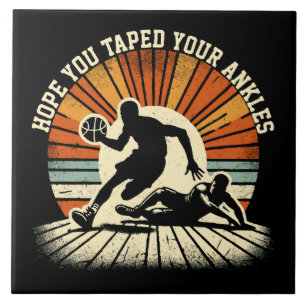 Ankle Breaker - Dynamic Basketball Showdown Ceramic Tile