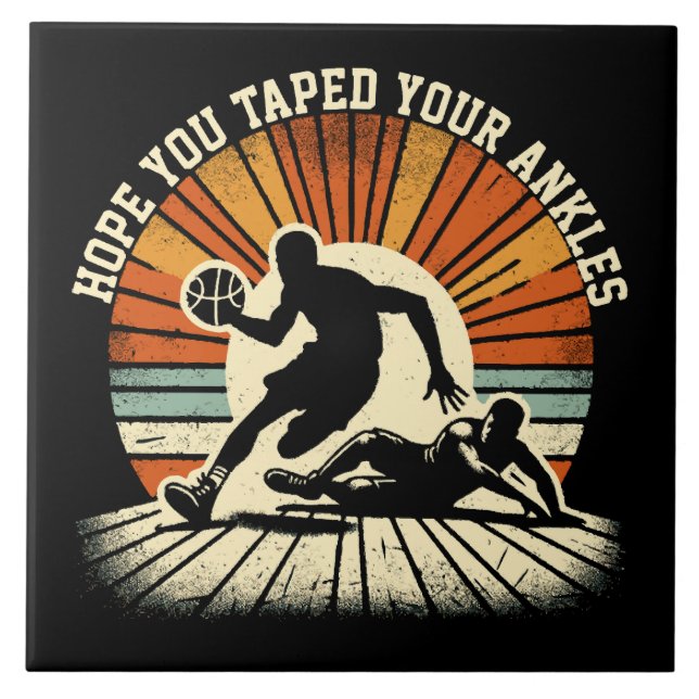 Ankle Breaker - Dynamic Basketball Showdown Ceramic Tile (Front)