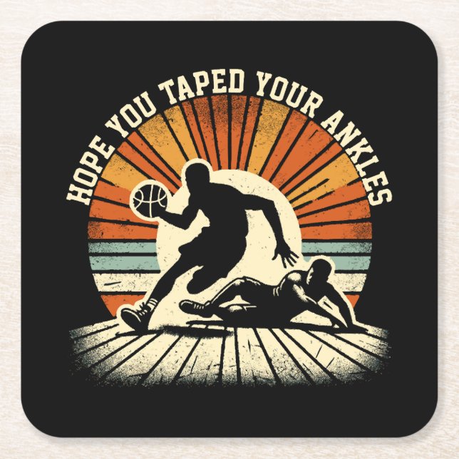 Ankle Breaker - Dynamic Basketball Showdown Square Paper Coaster (Front)