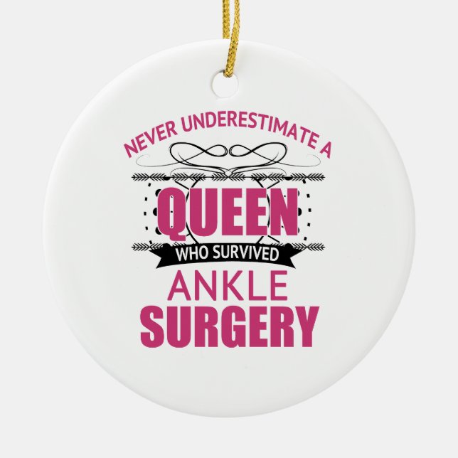 Ankle Surgery Recovery For Women Ceramic Ornament (Front)