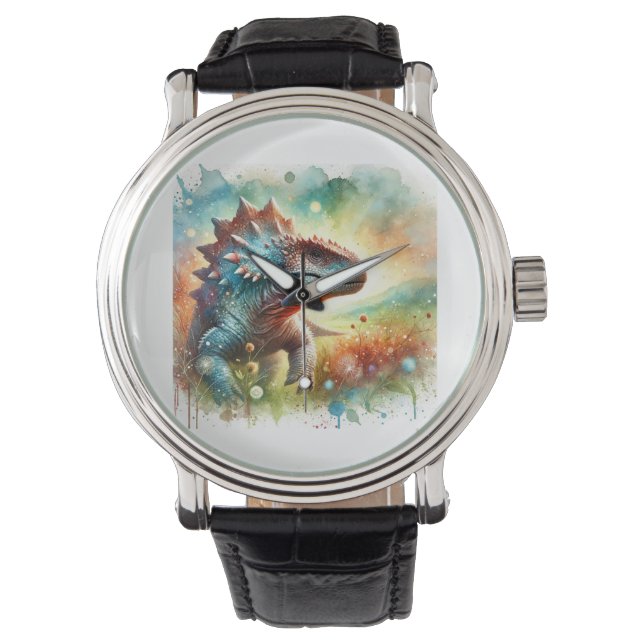 Ankylosaurus 170624AREF117 - Watercolor Watch (Front)