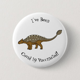 Ankylosaurus armoured dinosaur illustration  6 cm round badge