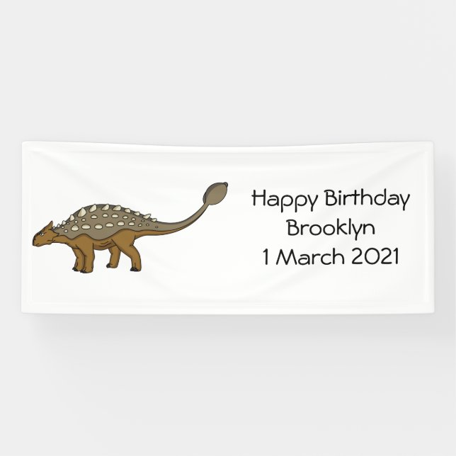 Ankylosaurus armoured dinosaur illustration  banner (Horizontal)