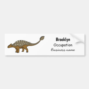 Ankylosaurus armoured dinosaur illustration bumper sticker