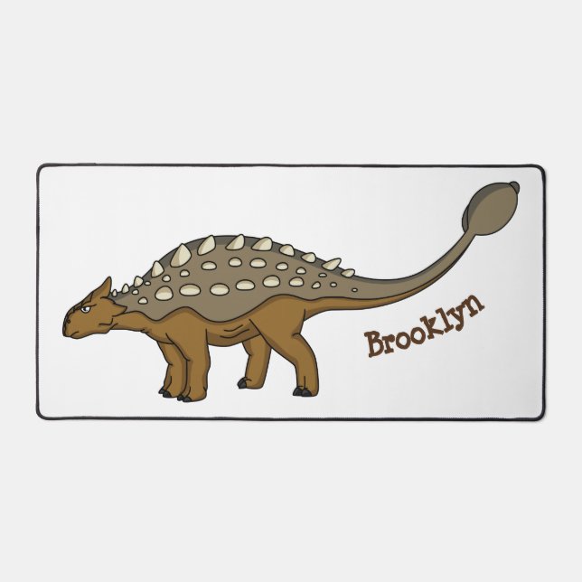 Ankylosaurus armoured dinosaur illustration desk mat (Front)