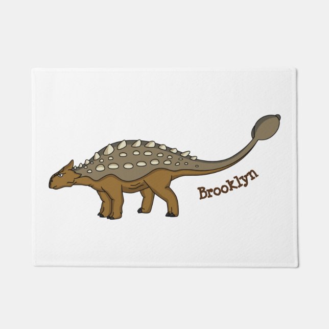 Ankylosaurus armoured dinosaur illustration doormat (Front)