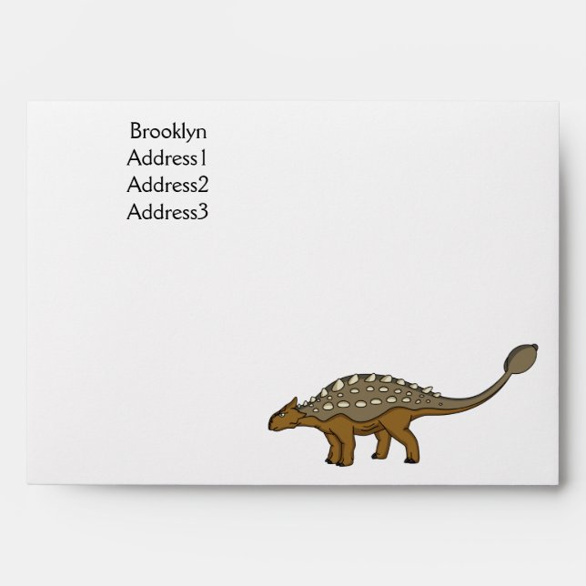 Ankylosaurus armoured dinosaur illustration  envelope (Front)