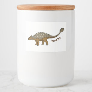 Ankylosaurus armoured dinosaur illustration food label