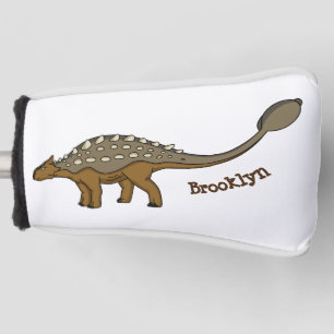Ankylosaurus armoured dinosaur illustration  golf head cover