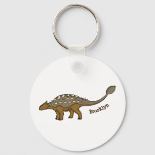 Ankylosaurus armoured dinosaur illustration key ring