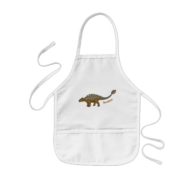 Ankylosaurus armoured dinosaur illustration kids apron (Front)
